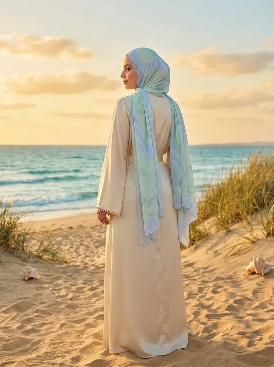 Modest fashion campaign scene